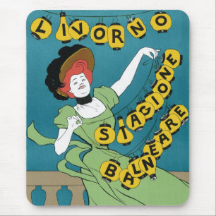 Vintages Jugendstil, Livorno Senorita Tanz Mousepad