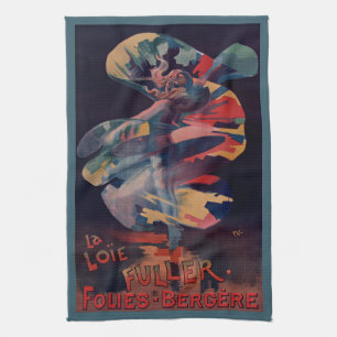 Vintages Jugendstil, Loie Fuller bei Folies Berger Geschirrtuch