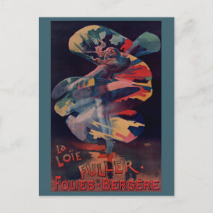 Vintages Jugendstil, Loie Fuller bei Folies Berger Postkarte