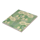 Vintages Jugendstil-Lotus- und Pappemuster Fliese (Seite)