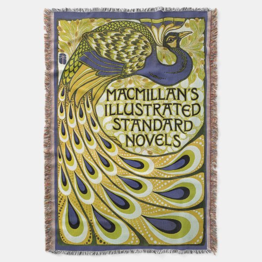 Vintages Jugendstil, Macmillans Pfauenfeder Decke (Vorderseite Vertikal)