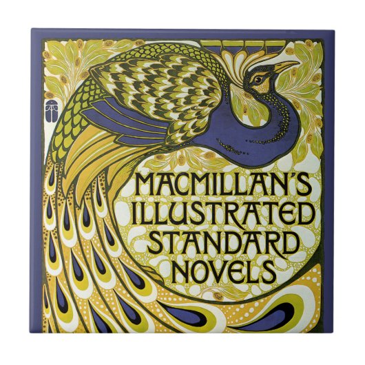Vintages Jugendstil, Macmillans Pfauenfeder Fliese (Vorderseite)