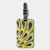 Vintages Jugendstil, Macmillans Pfauenfeder Gepäckanhänger (Vorderseite vertikal)