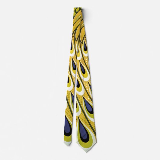 Vintages Jugendstil, Macmillans Pfauenfeder Krawatte (Rückseite)