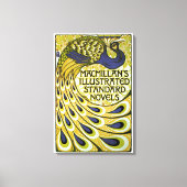 Vintages Jugendstil, Macmillans Pfauenfeder Leinwanddruck (Vorderseite)
