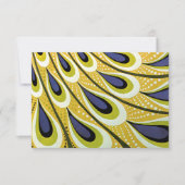 Vintages Jugendstil, Macmillans Pfauenfeder RSVP Karte (Vorderseite)