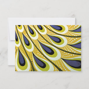 Vintages Jugendstil, Macmillans Pfauenfeder RSVP Karte