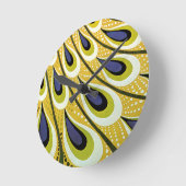 Vintages Jugendstil, Macmillans Pfauenfeder Runde Wanduhr (Winkel)