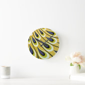 Vintages Jugendstil, Macmillans Pfauenfeder Runde Wanduhr (Zuhause)