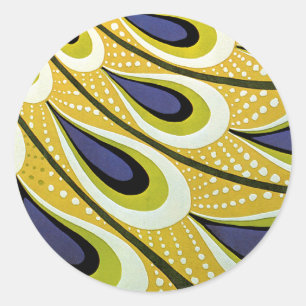 Vintages Jugendstil, Macmillans Pfauenfeder Runder Aufkleber