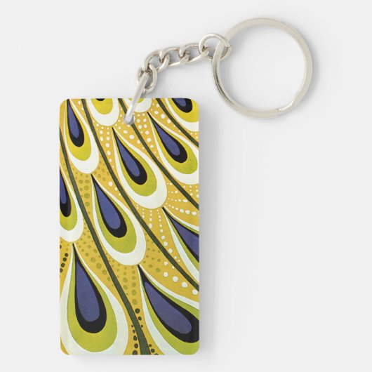 Vintages Jugendstil, Macmillans Pfauenfeder Schlüsselanhänger (Rückseite)