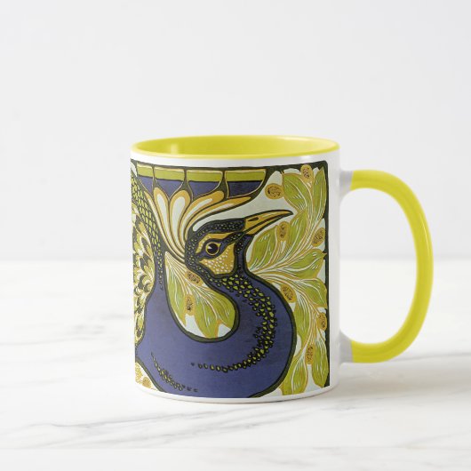 Vintages Jugendstil, Macmillans Pfauenfeder Tasse (Rechts)