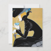 Vintages Jugendstil, Marco Polo Tee Einladung (Vorderseite)