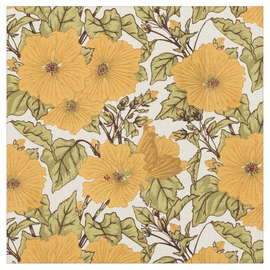 Vintages Jugendstil Marshmallow Blumenmuster Stoff (Nahaufnahme)