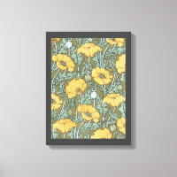 Vintages Jugendstil, Mohn-Blume im Garten