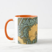 Vintages Jugendstil, Mohn-Blume im Garten Tasse (Links)