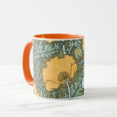 Vintages Jugendstil, Mohn-Blume im Garten Tasse (Vorderseite Links)