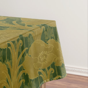 Vintages Jugendstil-Mohn-Blume-Muster Tischdecke
