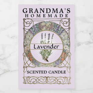 Vintages Jugendstil-Mucha-Kerzenschein Lebensmitteletikett