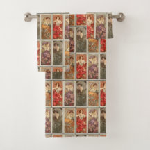 Vintages Jugendstil Mucha Wertvolles Steinmuster