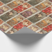 Vintages Jugendstil Mucha Wertvolles Steinmuster Geschenkpapier (Ecke)