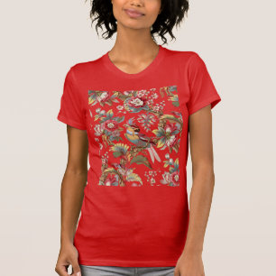 Vintages Jugendstil-Muster für tropische Parrots T-Shirt