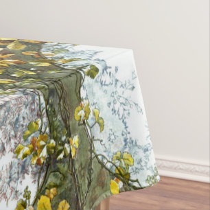 Vintages Jugendstil-Muster für Vögel und Blume Tischdecke