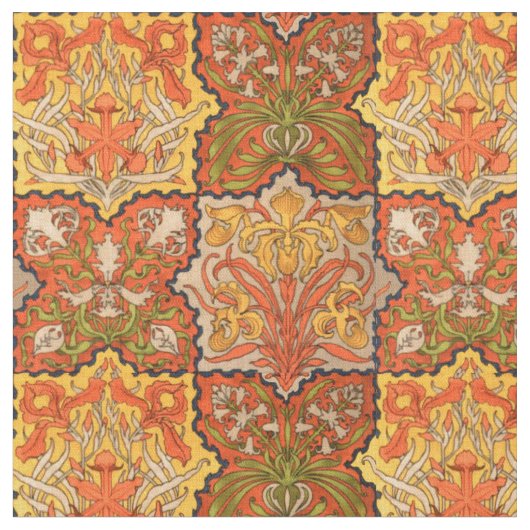 Vintages Jugendstil-Muster "Quilt" Stoff (Nahaufnahme)