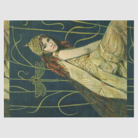 Vintages Jugendstil-Nymph-Themenpapier Seidenpapier (Vorderseite)