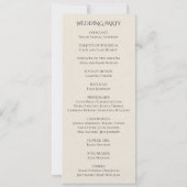 Vintages Jugendstil-Orange-Hochzeitsprogramm (Rückseite)