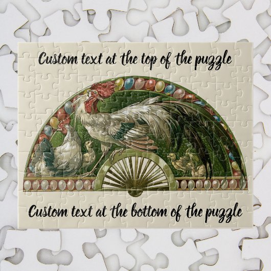 Vintages Jugendstil, Ostereier mit Hühnern Puzzle