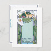 Vintages Jugendstil Ostern Postkarte (Vorne/Hinten)