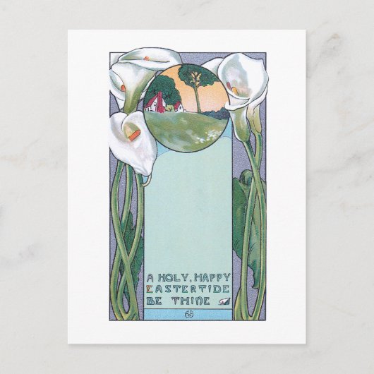 Vintages Jugendstil Ostern Postkarte (Vorderseite)