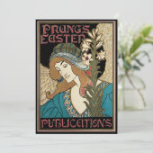 Vintages Jugendstil, Prang's Osterveröffentlichung Feiertagskarte (Stehend Vorderseite)