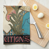 Vintages Jugendstil, Prang's Osterveröffentlichung Geschirrtuch (Viertel Falte)