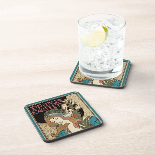 Vintages Jugendstil, Prang's Osterveröffentlichung Getränkeuntersetzer (Rechte Seite)