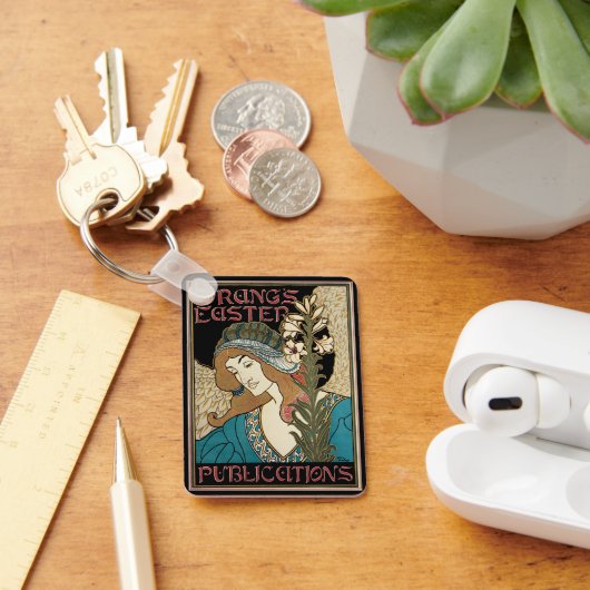 Vintages Jugendstil, Prang's Osterveröffentlichung Schlüsselanhänger (Schreibtisch)