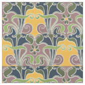 Vintages Jugendstil-Psychedelic-Muster Stoff (Nahaufnahme)