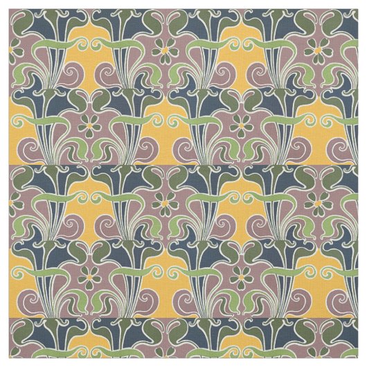 Vintages Jugendstil-Psychedelic-Muster Stoff (Muster)