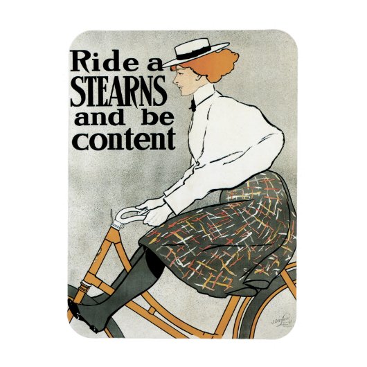 Vintages Jugendstil, Reiten a Sterns Fahrräder Magnet (Vertikal)