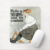 Vintages Jugendstil, Reiten a Sterns Fahrräder Mousepad (Mit Mouse)