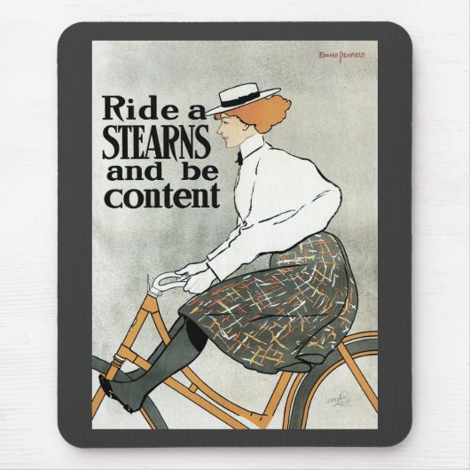 Vintages Jugendstil, Reiten a Sterns Fahrräder Mousepad (Vorne)