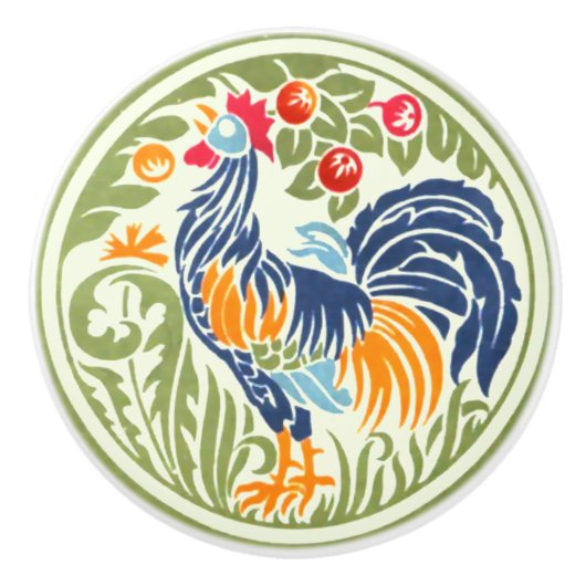 Vintages Jugendstil-Restaurant und Obst Keramikknauf (Vorderseite)