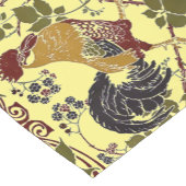 Vintages Jugendstil-Rooster & Hen Chickens-Muster Kurzer Tischläufer (Ecke)