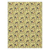 Vintages Jugendstil-Rooster & Hen Chickens-Muster Tischdecke (Vorderseite)
