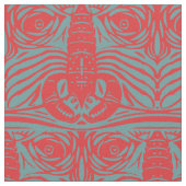 Vintages Jugendstil-Rote Lobster-Löwengeflecht Stoff (Nahaufnahme)
