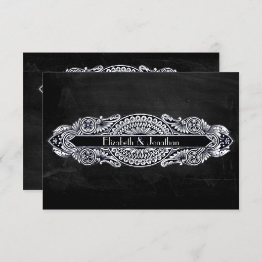 Vintages Jugendstil Save the Date (Vorne/Hinten)