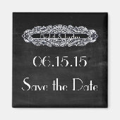 Vintages Jugendstil Save the Date Magnet (Vorne)