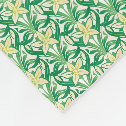 Vintages Jugendstil-Schneeschuhwandermuster Fleecedecke (Ecke)