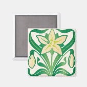 Vintages Jugendstil-Schneeschuhwandermuster Magnet (Vorderseite/Rückseite)